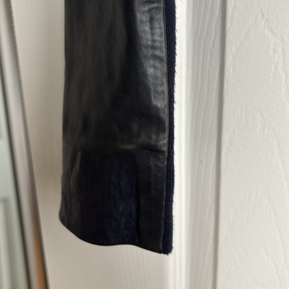 Twin-Set Navy Cropped Leather Jacket - Picture 7 of 11